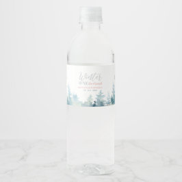 シルバー&ピンクウィンターワンダーランド誕生日パーティー ペットボトルラベル