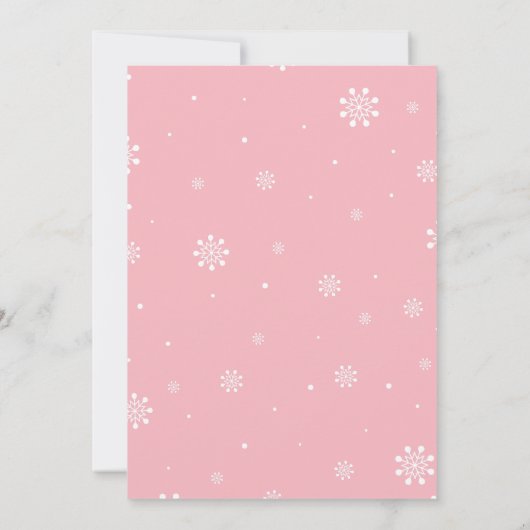 シルバー&ピンクウィンターワンダーランド赤ちゃんシャワーゲーム 招待状 (裏面)