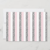 シルバー&ピンクトゥインクルリトルスター誕生日招待状 招待状 (裏面)