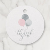 シルバー&ピンクバルーン、紙吹雪1stバースデーフォイル フェイバータグ (裏面)