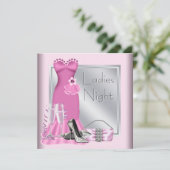 シルバー ピンク シャンパンピンク レディース ナイト 招待状 (スタンド正面)