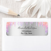 シルバー ピンク ヴィオレット 返信先住所 ラベル (インサイチュ)