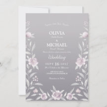 シルバー ピンク 水彩 花 チャイナペイント 結婚式