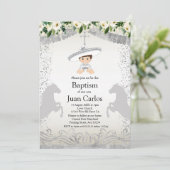 シルバー フィエスタ 男の子 洗礼 誕生会 招待状 (スタンド正面)