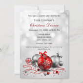 シルバー フェスティブ コーポレート クリスマス パーティー 招待状 (正面)