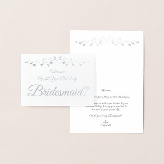 シルバー・フォイルエレガント・ブライドメイド提案カード 箔カード (ディスプレー)