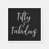 シルバー・フォイル50と素晴らしい スタンダードカクテルナプキン (正面)