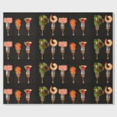 シルバー・フォーク・オン・ブラック ラッピングペーパー (フラット)