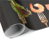 シルバー・フォーク・オン・ブラック ラッピングペーパー (ロールコーナー)