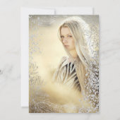 シルバー フラワーのネイビーブルーの写真 ティアラ キンセアニエラ 招待状 (裏面)