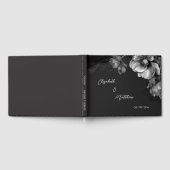 シルバー フラワー ブラック｜結婚式 ゲストブック (全面)