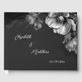 シルバー フラワー ブラック|結婚式 ゲストブック