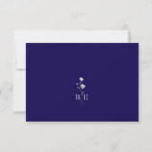 シルバー フローラル ウェディング RSVP カード (裏面)