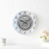 シルバー フローラル ダイヤモンド25周年結婚記念日 ラージ壁時計 (ホーム)