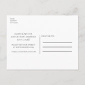 シルバー フローラル リーフ ラスティック ウェディング セーブ ザ デート 案内ポストカード (裏面)