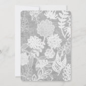 シルバー フローラル 結婚誓約更新 招待状 (裏面)