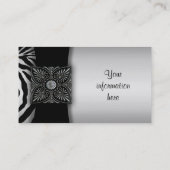 シルバー&ブラックのゼブラの名刺 名刺 (裏面)