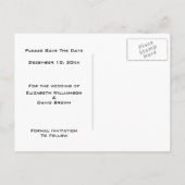 シルバー&ブラックエレガントアイリス日付はがきを保存 案内ポストカード (裏面)