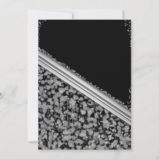 シルバー&ブラックエレガントグラム婚約パーティ 招待状 (裏面)