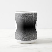 シルバー×ブラックグラデーションの企業ロゴ コーヒーマグカップ (中央)