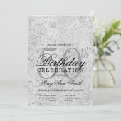 シルバー&ブラックグリッターグラム50thバースデーパーティー 招待状 (スタンド正面)