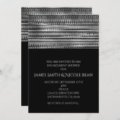 シルバー&ブラックシンプル招待状モダン 招待状 (正面/裏面)
