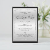 シルバー&ブラックダイヤモンドフレームのクリスマスパーティー 招待状 (スタンド正面)