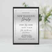 シルバー & ブラックダイヤモンド フレームの新年のお祝い 招待状 (スタンド正面)