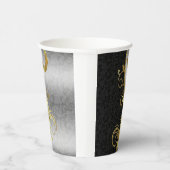 シルバー&ブラックダマスク 紙コップ (右)