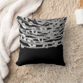 シルバー&ブラックレオパードプリントパタングラム クッション (ブランケット)