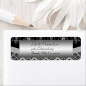 シルバー&ブラック華美シャンデリア結婚ズ ラベル (インサイチュ)