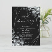 シルバー&ブラック40結婚周年記念 招待状 (スタンド正面)