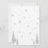 シルバー、ブラック・ウィンター・オーネダーランド1歳のパーティー 招待状 (裏面)