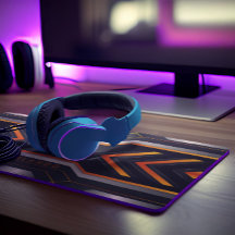 シルバー、ブラック、オレンジ色のジオメトリックゲーミングモノグラム