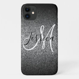 シルバー ブラック ギッター オンブレ オーダーメイド iPhone 13ケース