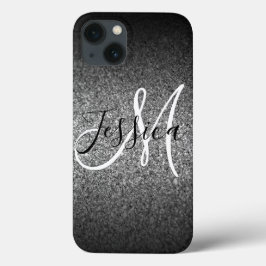 シルバー ブラック ギッター オンブレ オーダーメイド iPhone 13ケース