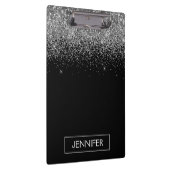 シルバー ブラック グリッター ガーリー モノグラム ネーム クリップボード (右)