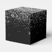 シルバー ブラック グリッター & スパークル モノグラム フェイバーボックス (裏面サイド)