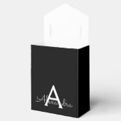 シルバー ブラック グリッター & スパークル モノグラム フェイバーボックス (オープン)