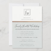 シルバー ブラック スケッチ ストライプ ライン トーク セミナー イベント 招待状 (正面)