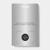 シルバー ブラック ビジネス 企業 ロゴ 社員ID バッジ (裏面)