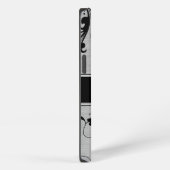 シルバー ブラック フラワースワール iPhoneケース (右側面)