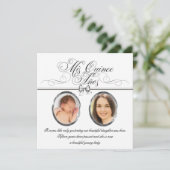 シルバー ブラック&ホワイト フォト キンセアニエラ 招待状 (スタンド正面)