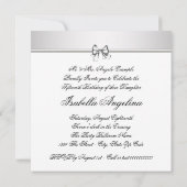 シルバー ブラック&ホワイト フォト キンセアニエラ 招待状 (裏面)