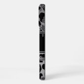 シルバー ブラック ラメ モノグラム オーダーメイド iPhoneケース (左側面)