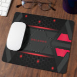 シルバー、ブラック、レッドのジオメトリックゲーミングモノグラム マウスパッド<br><div class="desc">ノートパソコンのゲームの背景には、赤、黒、および濃い灰色の幾何学的な線が印象的に組み合わされている。ラインは、ゲームのセットアップに洗練とエレガンスのtouchを追加する魅惑的なパターンで配置されている。</div>
