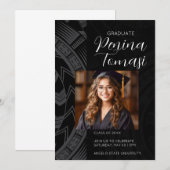 シルバー＆ブラック 招待状 (正面/裏面)