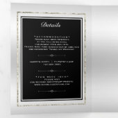 シルバー＆ブラック 25周年記念 QRコード 三つ折り案内状 (内部最初)