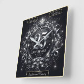 シルバー・ブリス：25周年 スクエア壁時計 (傾斜)