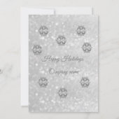 シルバー/ブルーのキラキラ企業の輝くクリスマスパーティー 招待状 (裏面)